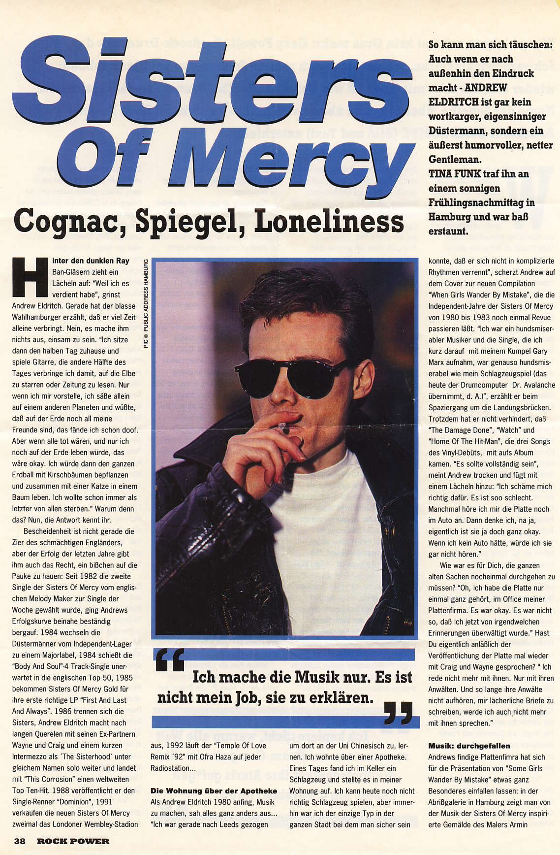 The Sisters Of Mercy Ultimate Resource Guide German Interviews Clippings